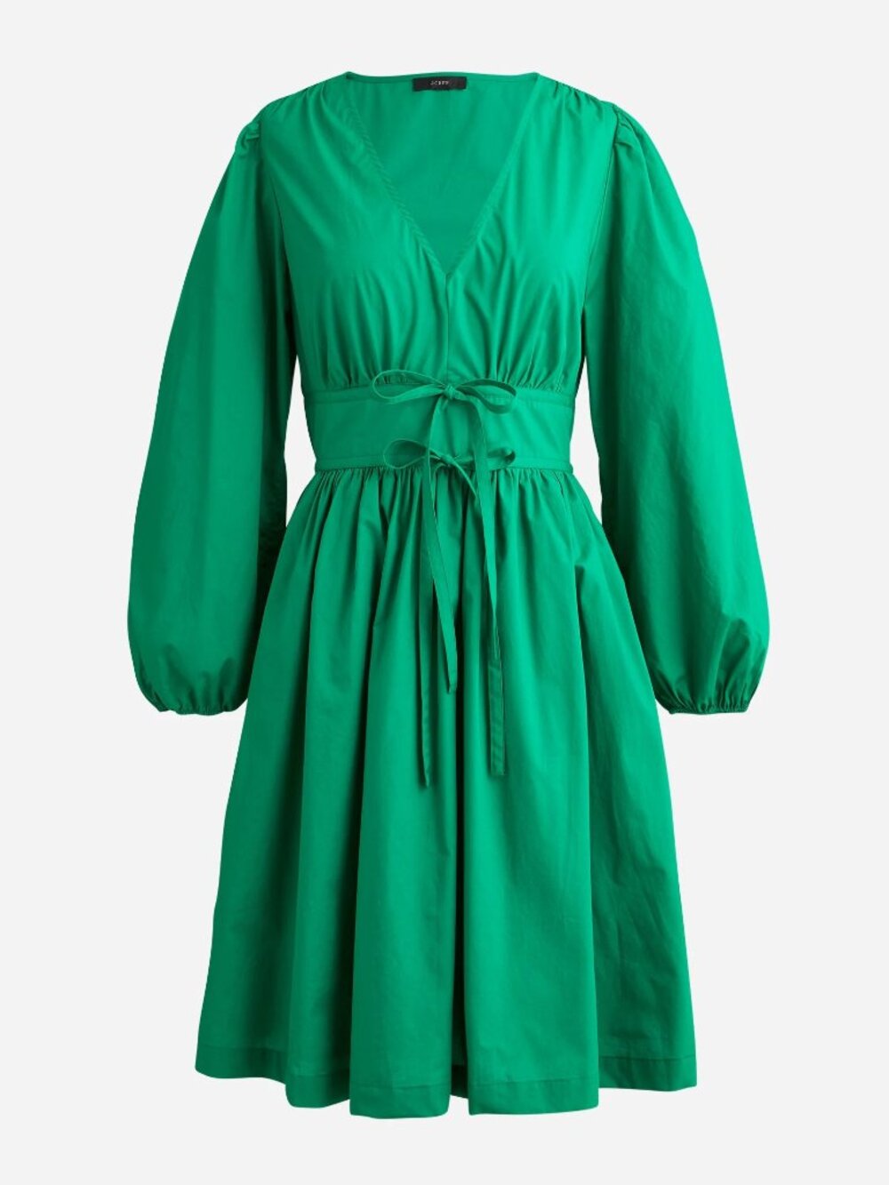 J.Crew V-Neck Cotton Poplin Mini Dress Kelly Green Size 22 Plus